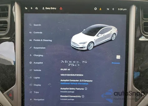 2018 Tesla Model S из США, поврежденный, VIN 5YJSA1E25JF281804